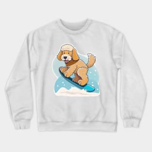 Plant a Tree with Every Purchase - Goldendoodle Snowboarding Design Crewneck Sweatshirt